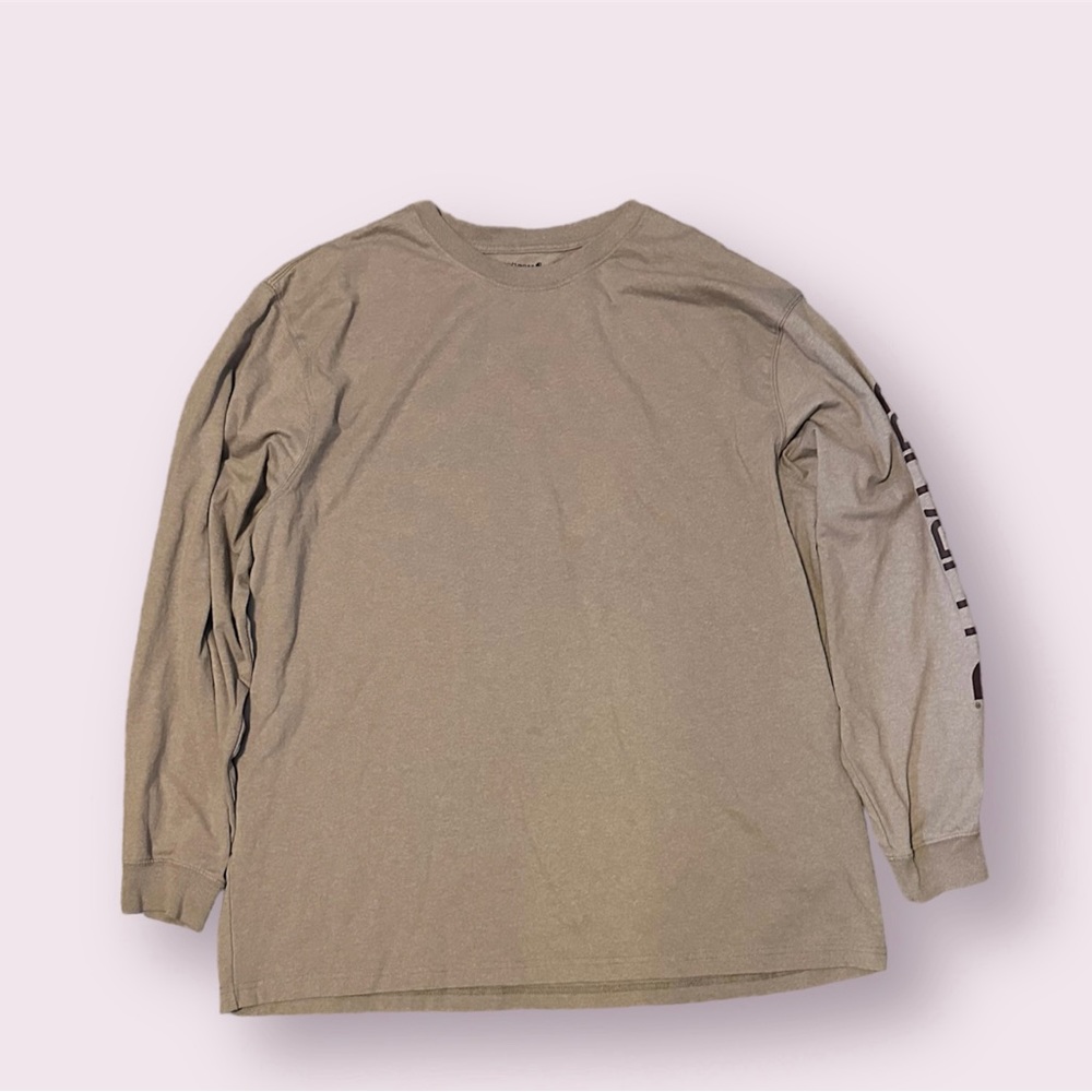 2XL Tan/Brown Carhartt Long-Sleeve Tee